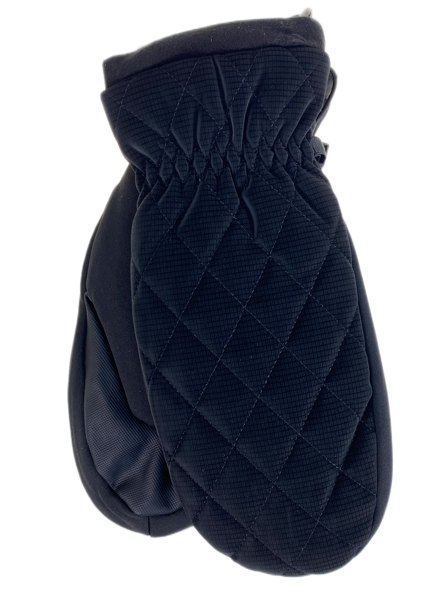 На фото 1 - Зимние женские варежки с подкладом из искусственного меха, цвет черный