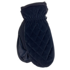 На фото 1 - Зимние женские варежки с подкладом из искусственного меха, цвет черный