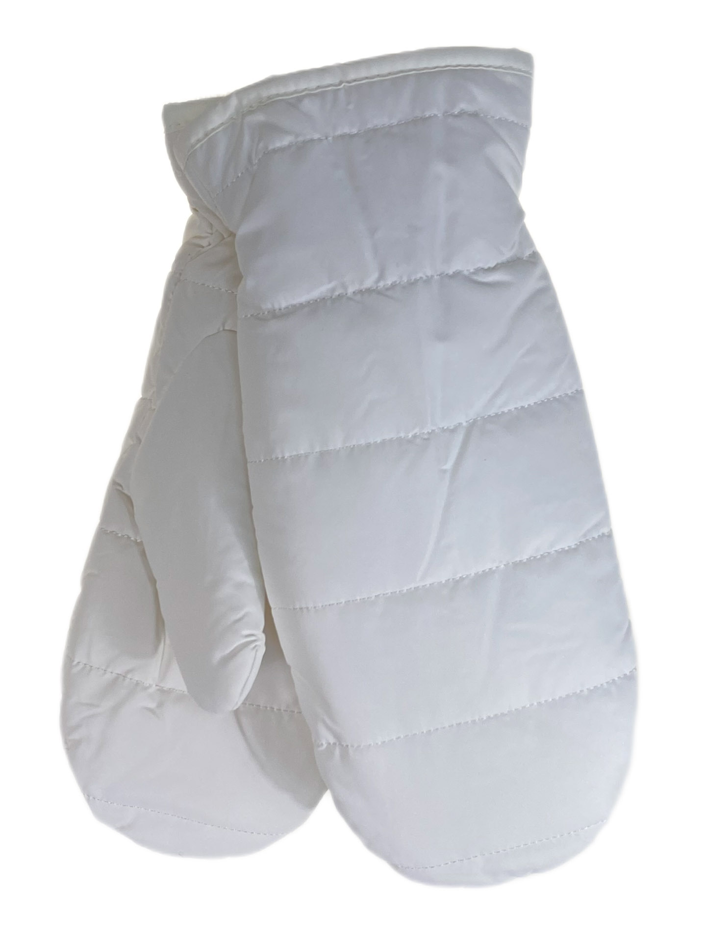 На фото 1 - Зимние женские варежки с подкладом из искусственного меха, цвет  белый