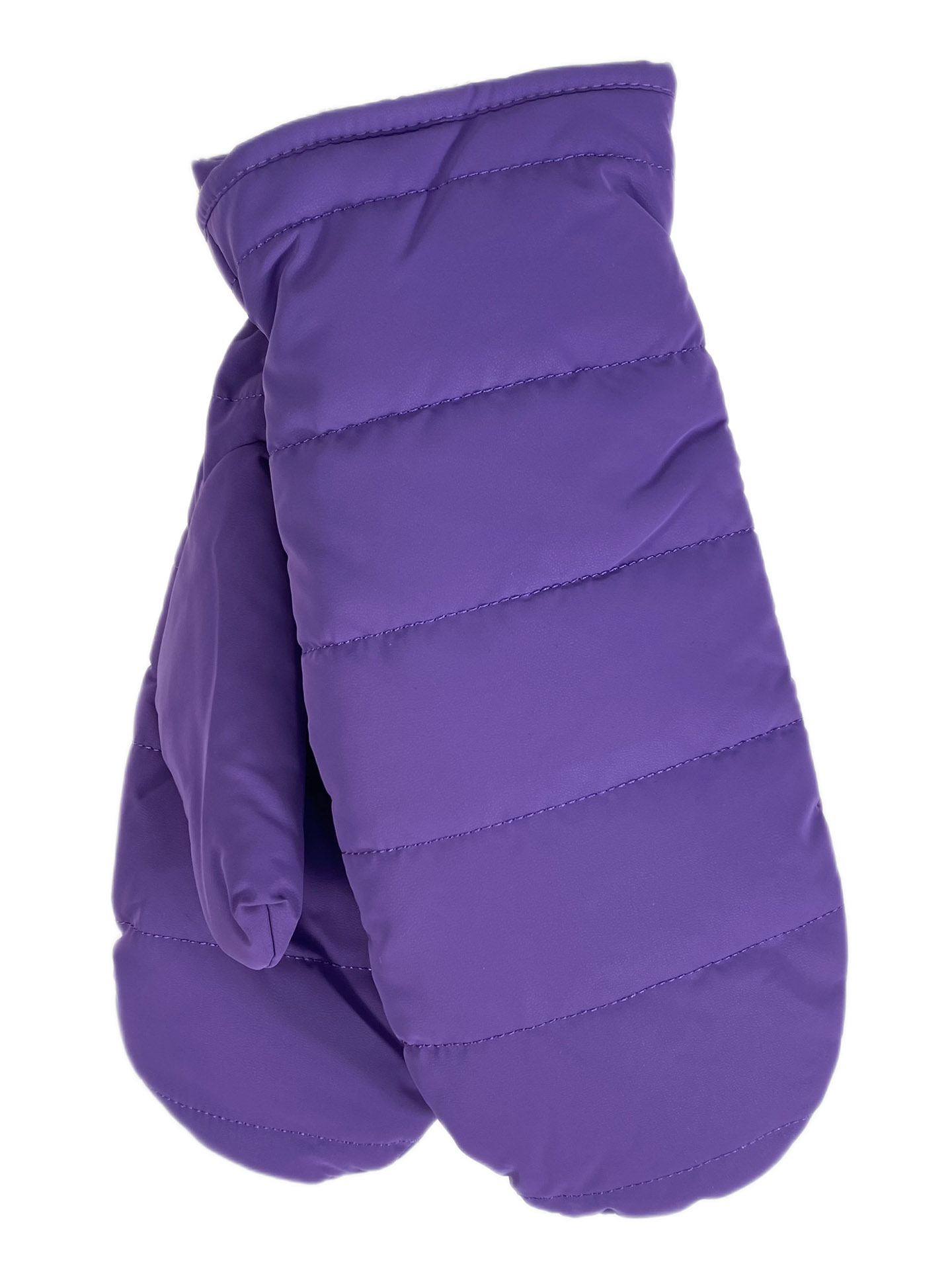 На фото 1 - Зимние женские варежки с подкладом из искусственного меха, цвет фиолетовый