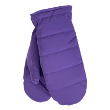 На фото 1 - Зимние женские варежки с подкладом из искусственного меха, цвет фиолетовый