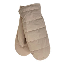 На фото 1 - Зимние женские варежки с подкладом из искусственного меха, цвет бежевый