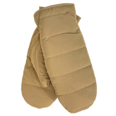 На фото 1 - Зимние женские варежки с подкладом из искусственного меха, цвет горчичный