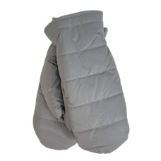 На фото 1 - Зимние женские варежки с подкладом из искусственного меха, цвет светло серый