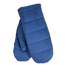 На фото 1 - Зимние женские варежки с подкладом из искусственного меха, цвет тёмно синий