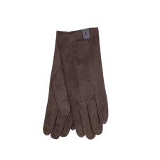 На фото 1 - Перчатки осенние из мягкого трикотажа, цвет шоколад