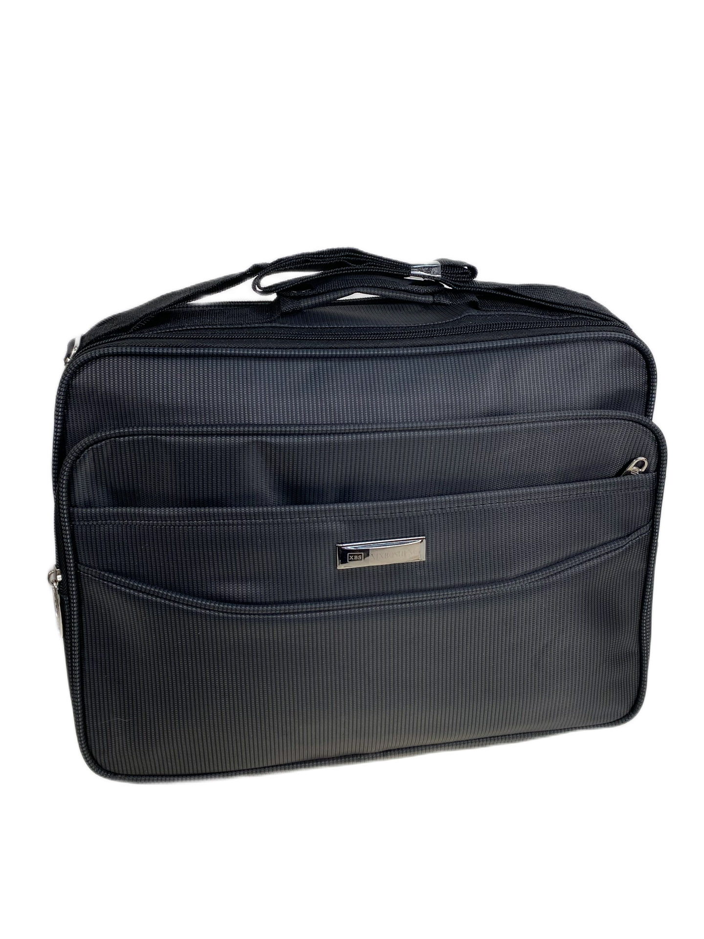 На фото 1 - Сумка мужская  текстильная, цвет  черный