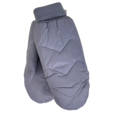 На фото 1 - Зимние женские варежки с подкладом из искусственного меха, цвет светло серый