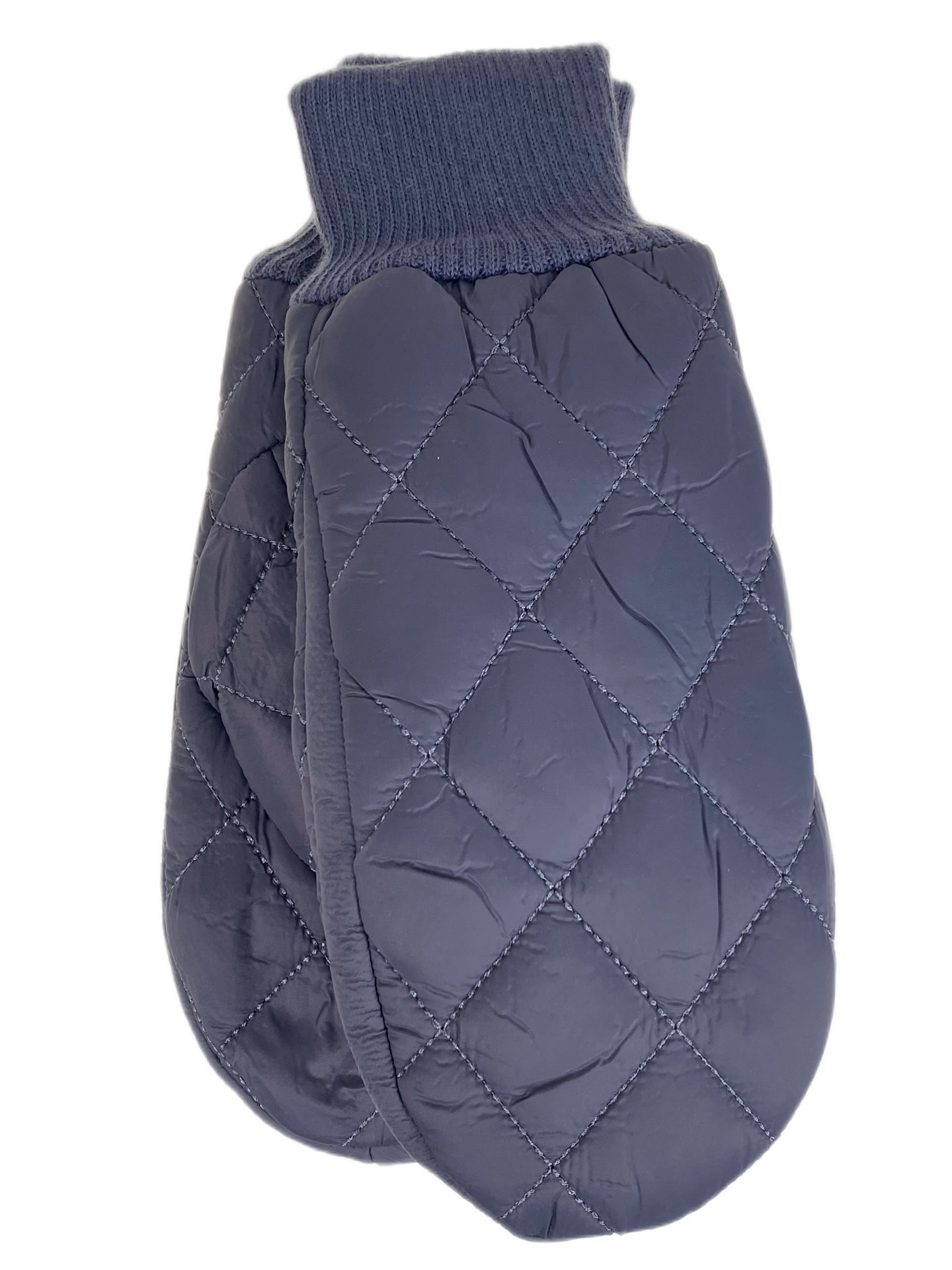 На фото 1 - Зимние женские варежки с подкладом из искусственного меха, цвет серый