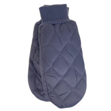 На фото 1 - Зимние женские варежки с подкладом из искусственного меха, цвет серый