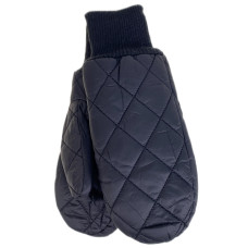 На фото 1 - Зимние женские варежки с подкладом из искусственного меха, цвет черный