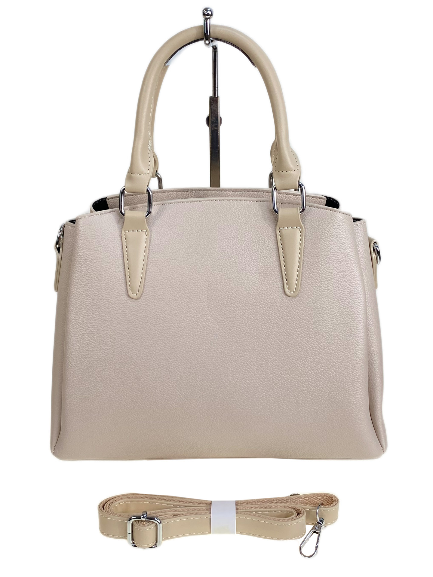 На фото 2 - Женская сумка из искусственной кожи, цвет молочный