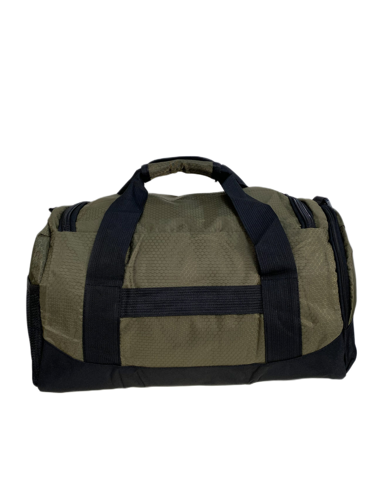 На фото 2 - Дорожная сумка из текстиля  с принтом, цвет зеленый