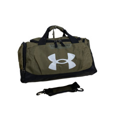 На фото 1 - Дорожная сумка из текстиля  с принтом, цвет зеленый