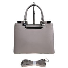 На фото 2 - Женская сумка из искусственной кожи, цвет светло серый