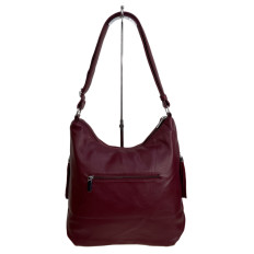 На фото 2 - Женская сумка из натуральной замши и искусственной кожи, цвет бордовый