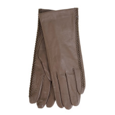На фото 1 - Женские перчатки из натуральной кожи, цвет коричневый