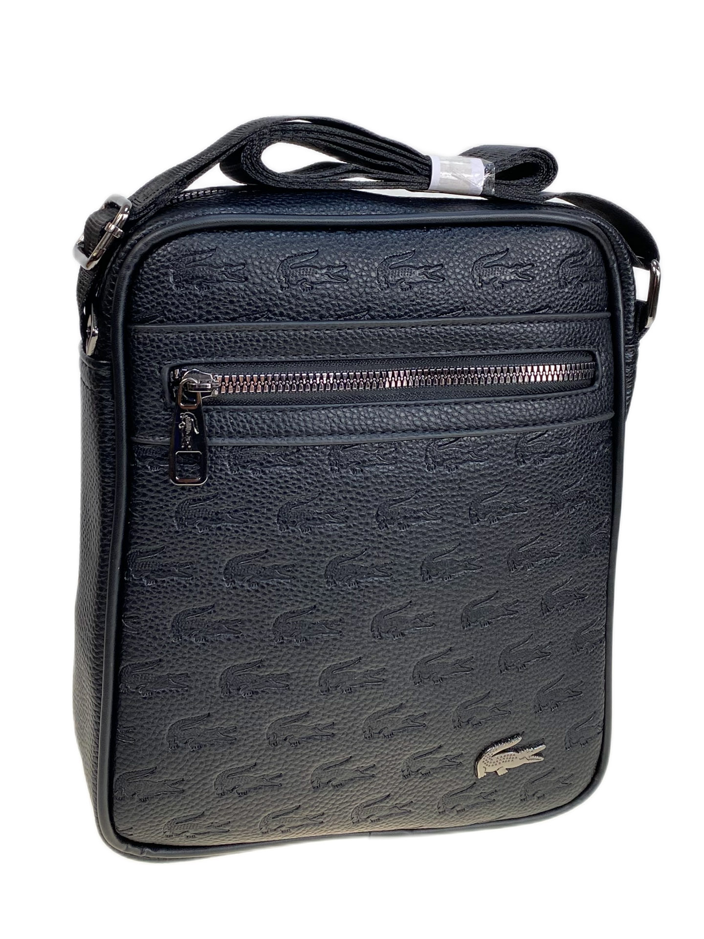 На фото 1 - Сумка мужская из искусственной кожи, цвет черный