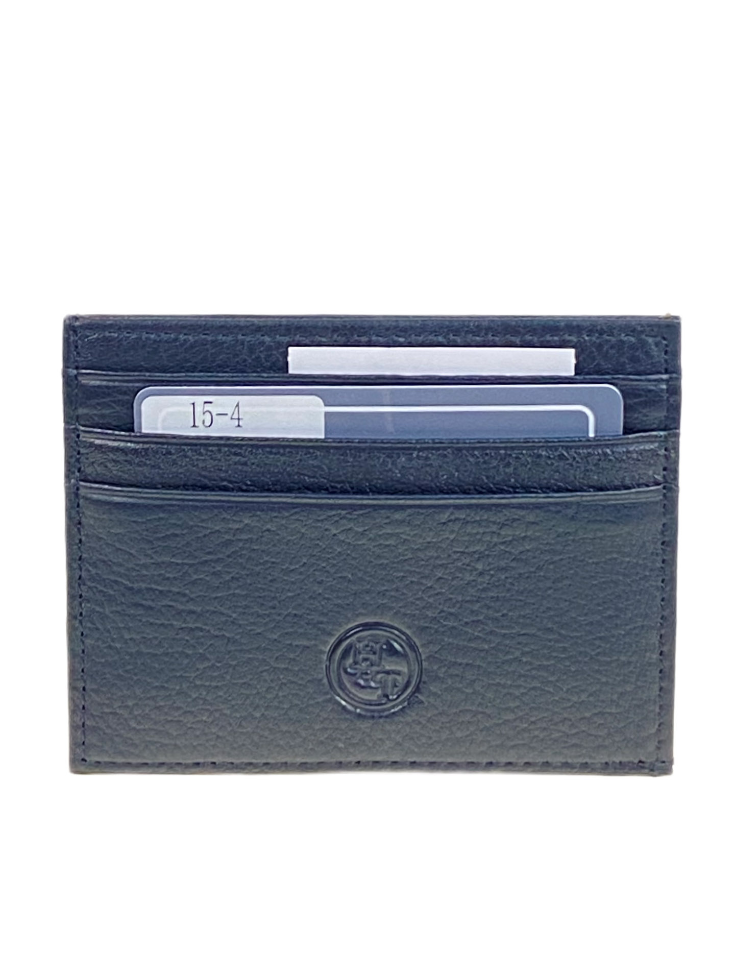 На фото 1 -  Картхолдер из натуральной кожи для пластиковых карт, цвет  черный