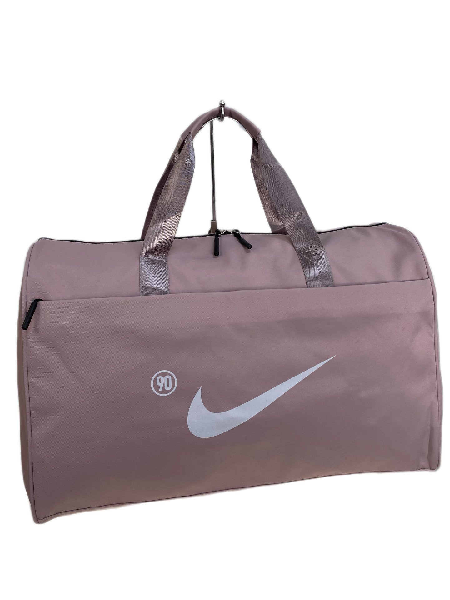 На фото 1 - Дорожная сумка из текстиля, цвет  светло розовый