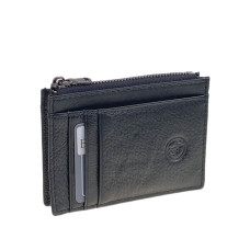 На фото 1 - Картхолдер из натуральной кожи для пластиковых карт, цвет черный На фото 1 - Картхолдер из натуральной кожи для пластиковых карт, цвет черный