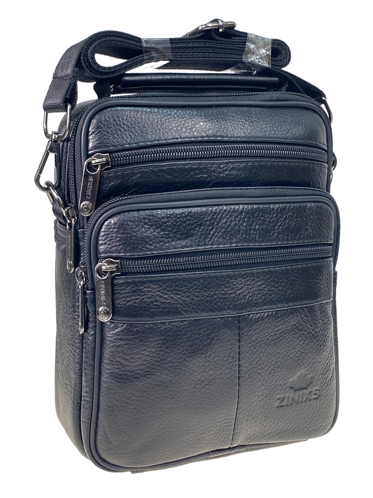 На фото 1 -  Мужская сумка из натуральной кожи, цвет черный