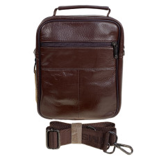 На фото 2 - Сумка мужская из натуральной кожи, цвет коричневый