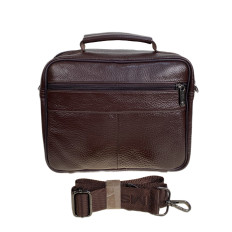 На фото 2 - Сумка мужская из натуральной кожи, цвет коричневый