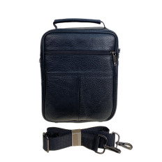 На фото 2 - Сумка мужская из натуральной кожи, цвет черный