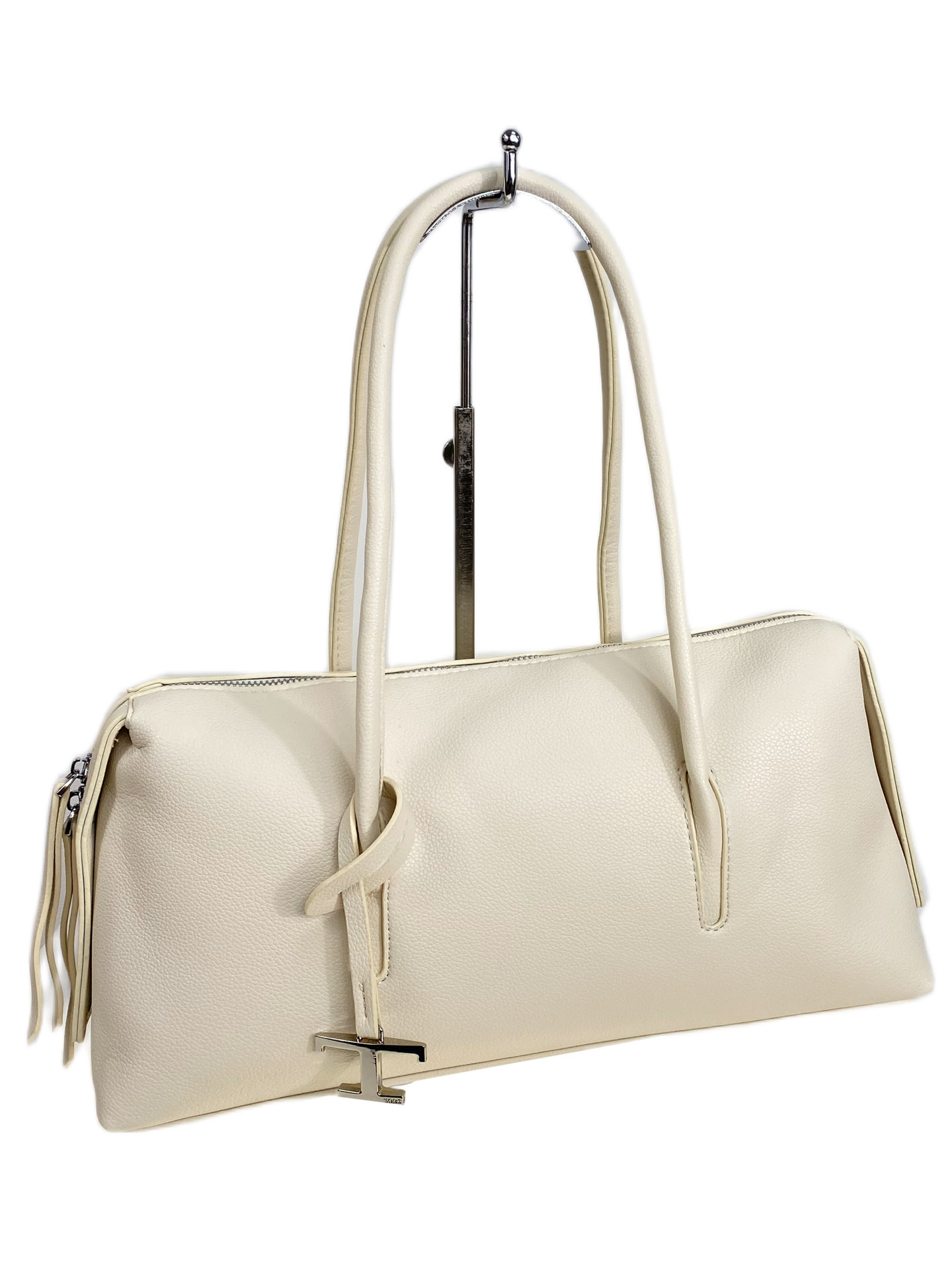 На фото 2 - Женская сумка из искусственной кожи, цвет белый