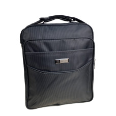 На фото 1 - Сумка мужская  текстильная, цвет  черный