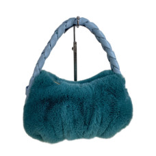 На фото 1 - Женская сумка из искусственного меха, цвет бирюзовый На фото 1 - Женская сумка из искусственного меха, цвет бирюзовый