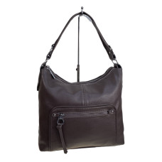 На фото 1 - Женская сумка из искусственной кожи, цвет кофе