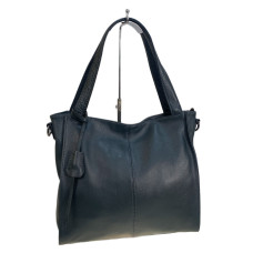 На фото 1 - Женская сумка из натуральной кожи, цвет серый