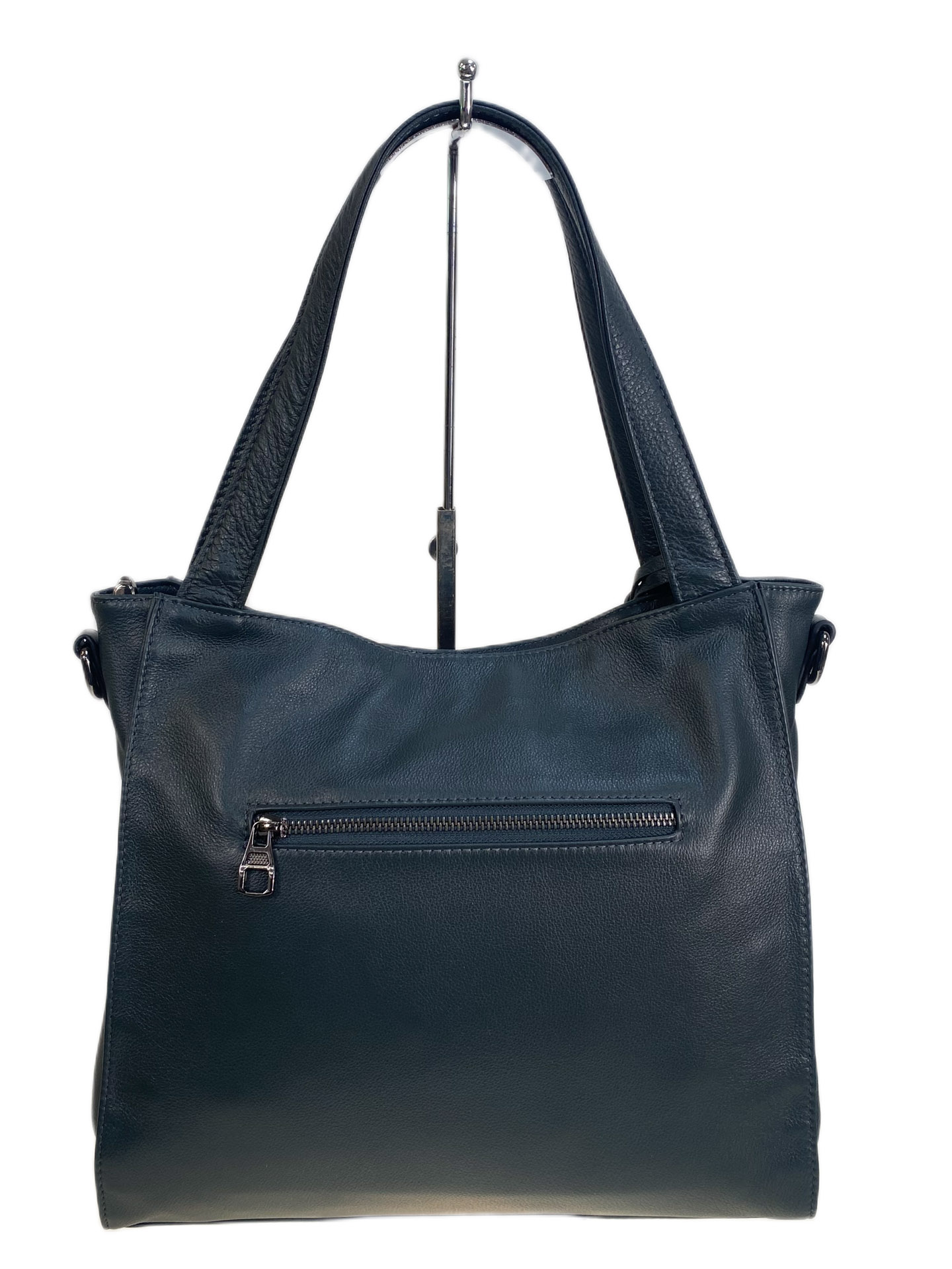 На фото 2 - Женская сумка из натуральной кожи, цвет серый