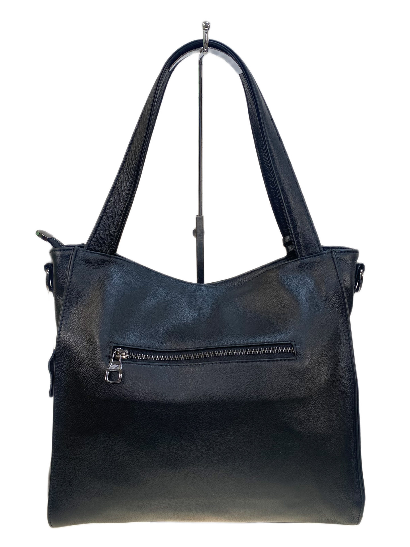 На фото 2 - Женская сумка из натуральной кожи, цвет черный