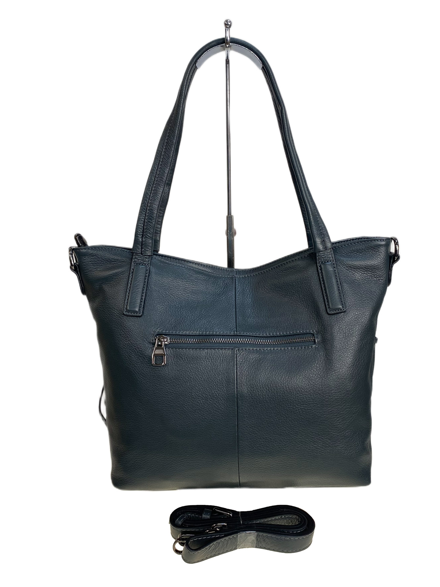 На фото 2 - Женская сумка из натуральной кожи, цвет  синий