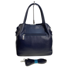 На фото 2 - Женская сумка из искусственной кожи и натуральной замши, цвет синий