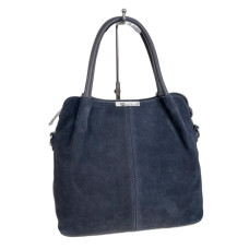 На фото 1 - Женская сумка из искусственной кожи и натуральной замши, цвет серый