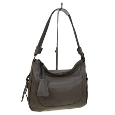 На фото 1 - Женская сумка из натуральной кожи, цвет бежевый