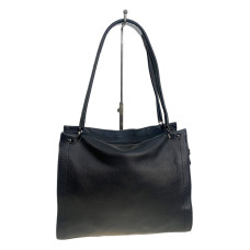 На фото 1 - Женская сумка из натуральной кожи, цвет черный