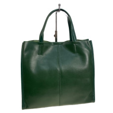 На фото 1 - Женская сумка из натуральной кожи, цвет зеленый