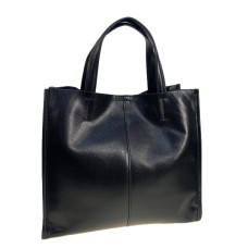 На фото 1 - Женская сумка из натуральной кожи, цвет черный