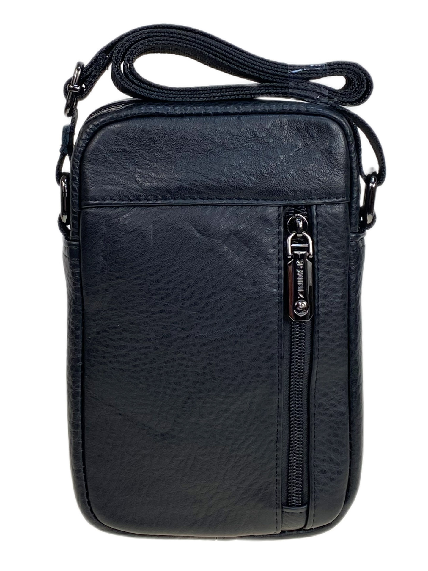 На фото 2 - Сумка мужская из натуральной кожи, цвет черный