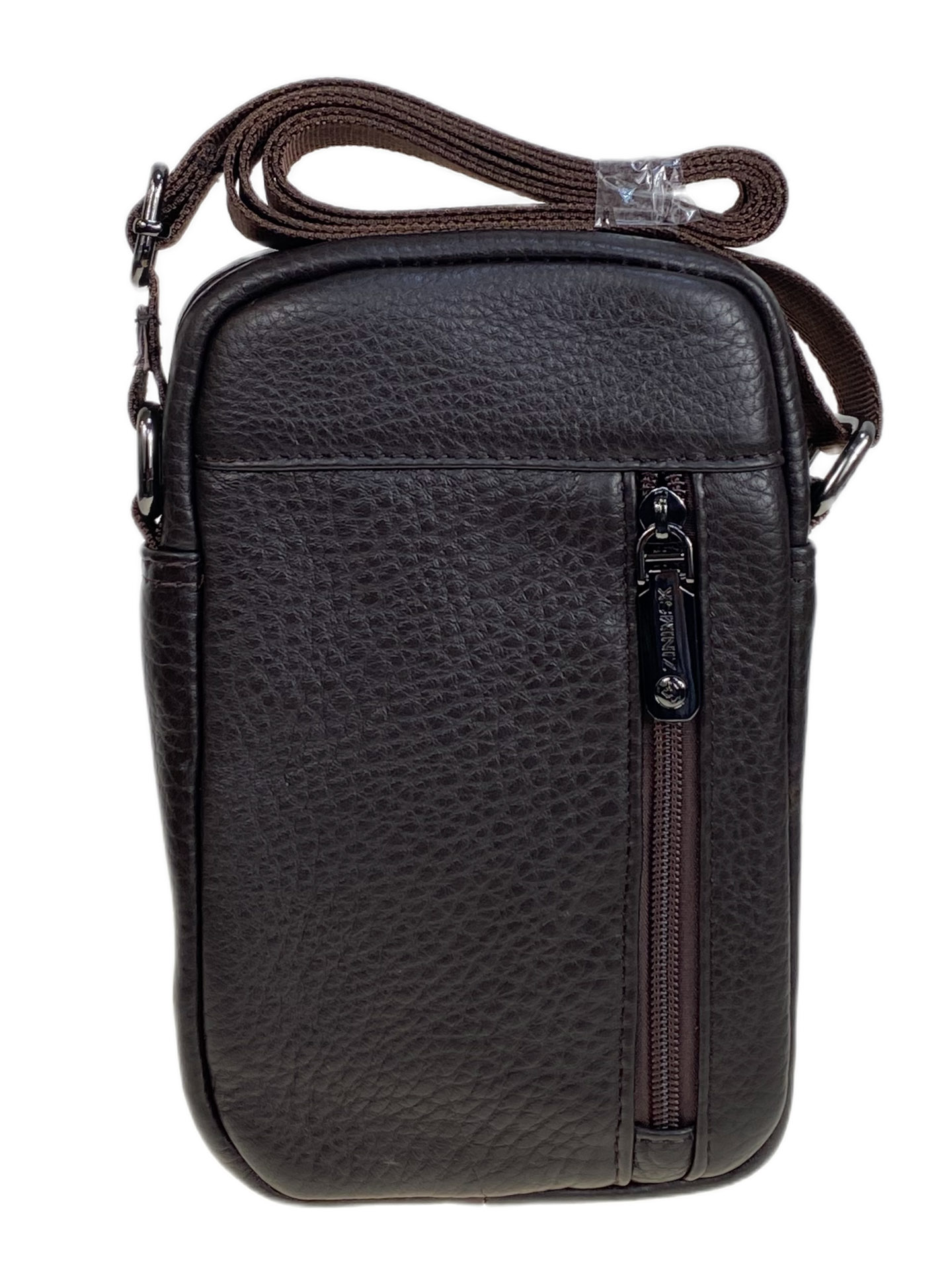 На фото 2 - Сумка мужская из натуральной кожи, цвет коричневый