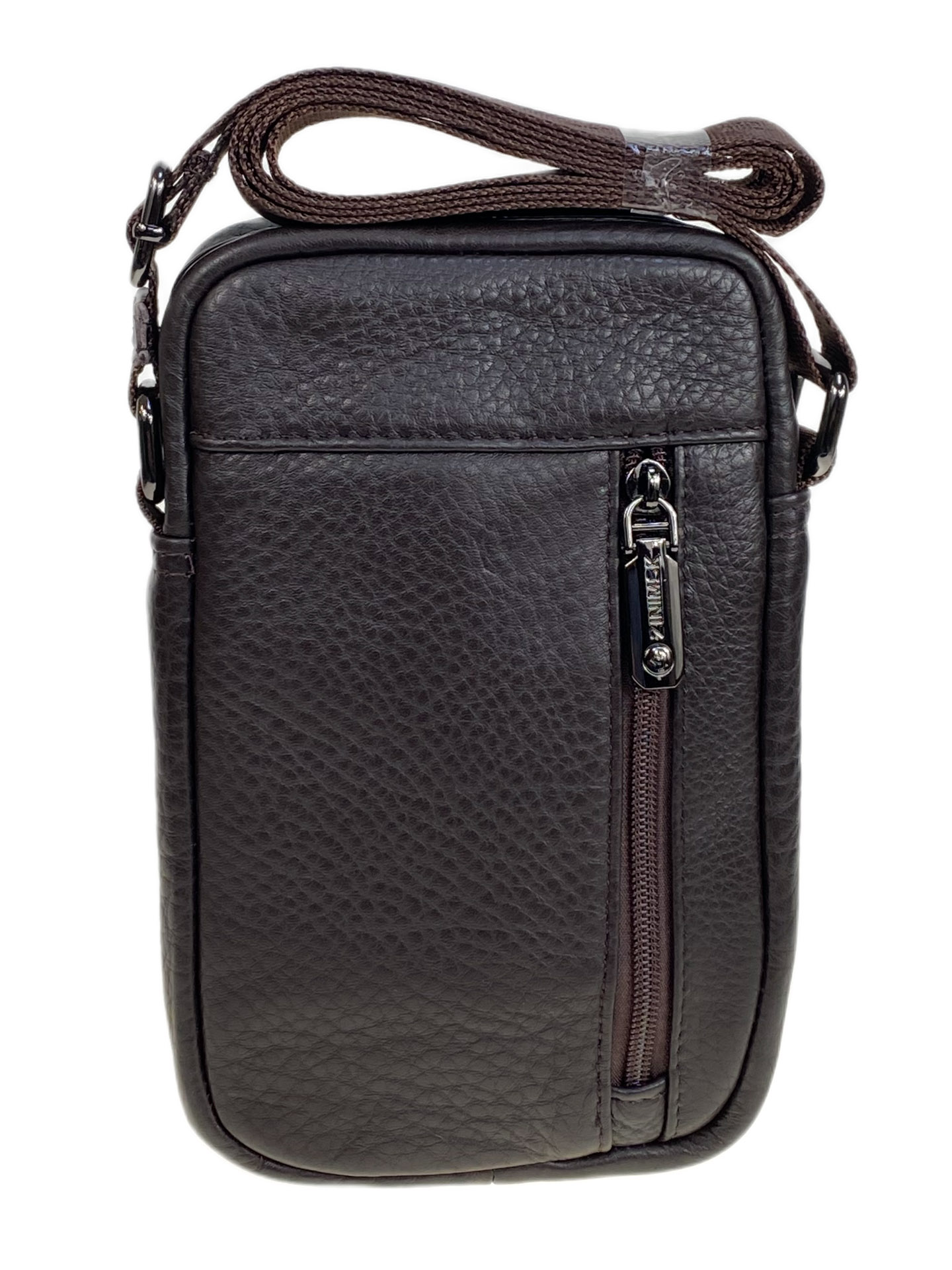 На фото 2 - Сумка мужская из натуральной кожи, цвет коричневый