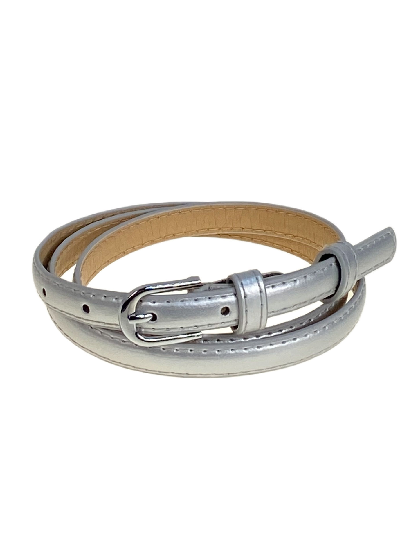 На фото 1 -  Ремень женский из искусственной кожи, цвет серебро  