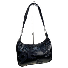 На фото 1 - Сумка из болоньи через плечо, цвет черный На фото 1 - Сумка из болоньи через плечо, цвет черный