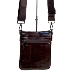 На фото 2 - Сумка мужская из натуральной кожи, цвет кофе