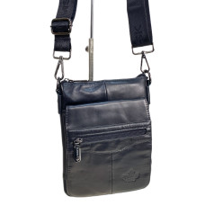 На фото 1 - Сумка мужская из натуральной кожи, цвет черный